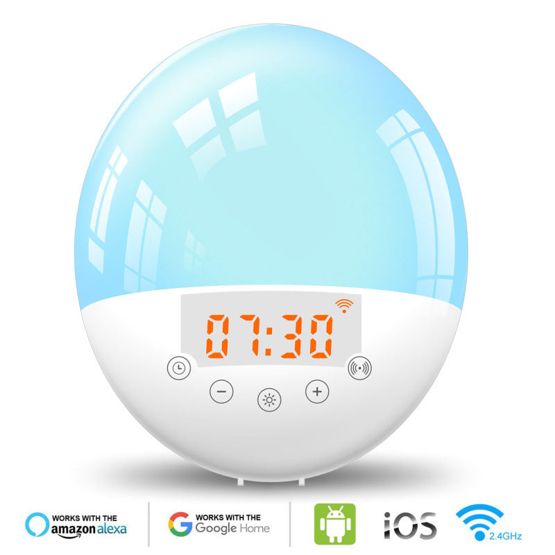 Sunrise Serenade: The Ultimate WiFi Voice Control Wake-Up Wonder! wifi voice control smart wake-up light alarm clock sunrise natural wake-up light