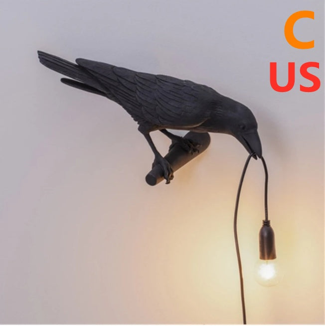 Auspicious Bird Resin Wall Lamp Decoration