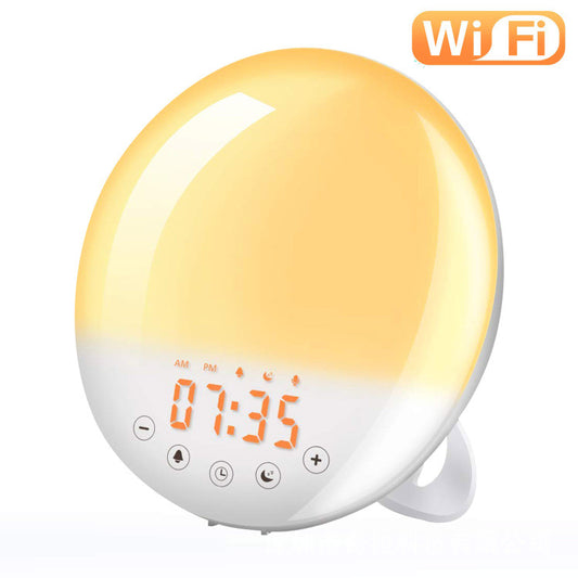 Sunrise Serenade: The Ultimate WiFi Voice Control Wake-Up Wonder! wifi voice control smart wake-up light alarm clock sunrise natural wake-up light