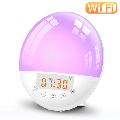 Sunrise Serenade: The Ultimate WiFi Voice Control Wake-Up Wonder! wifi voice control smart wake-up light alarm clock sunrise natural wake-up light