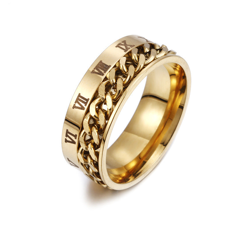 Roman Letter Chain Rings