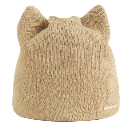 Feline Fabulosity: Ladies' Cat Ears Knitted Pullover Hat for Purrfect Style!