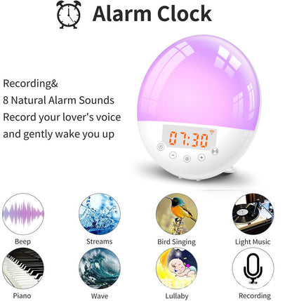 Sunrise Serenade: The Ultimate WiFi Voice Control Wake-Up Wonder! wifi voice control smart wake-up light alarm clock sunrise natural wake-up light