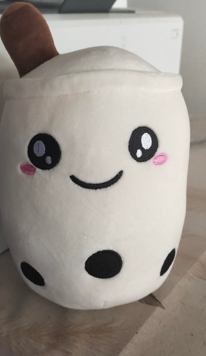 Squeeze, Cuddle, and Snuggle with the Sweetest Bubble Tea Buddy - Strawberry Milk Tea Plush