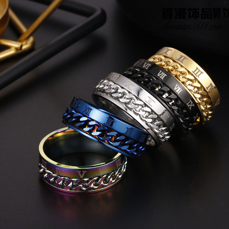 Roman Letter Chain Rings