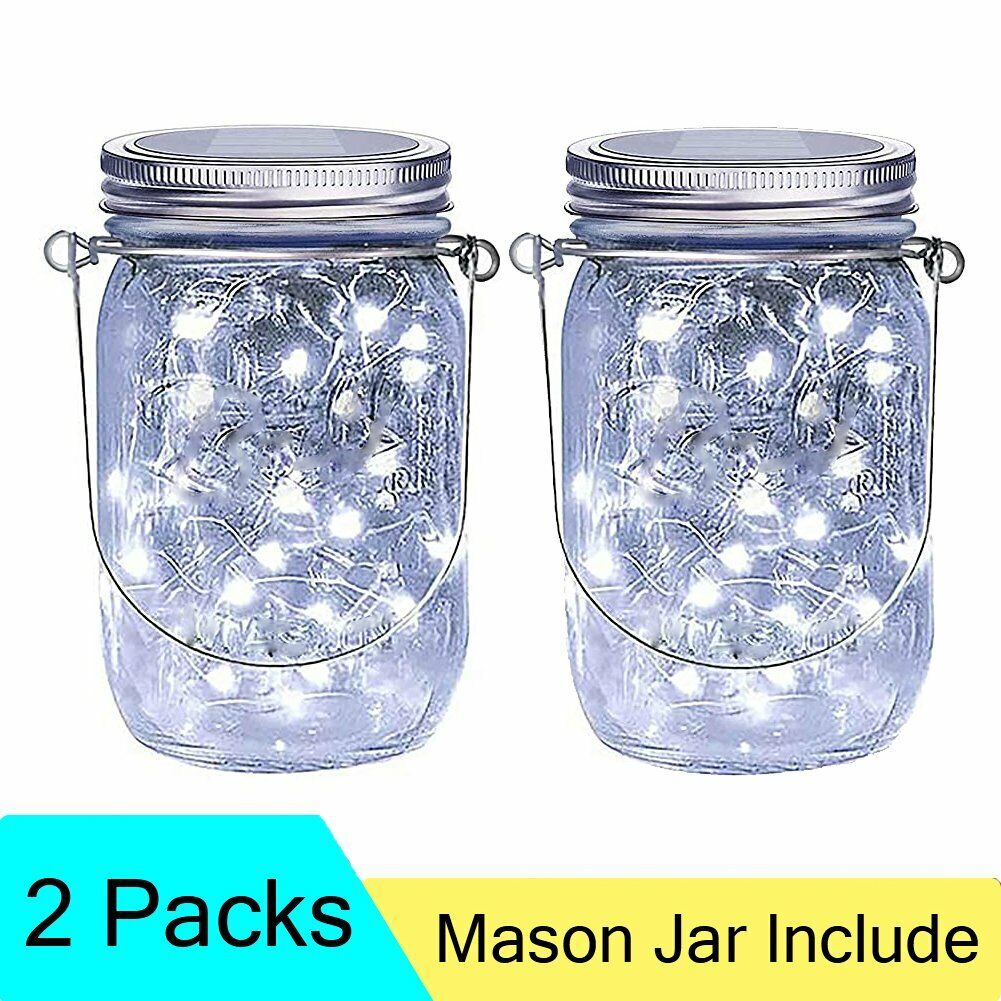 Magical Mason Jars: Double the Fun with Solar-Powered Fairy Lights for Enchanting Garden Decor!