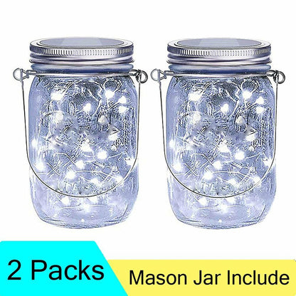 Magical Mason Jars: Double the Fun with Solar-Powered Fairy Lights for Enchanting Garden Decor!