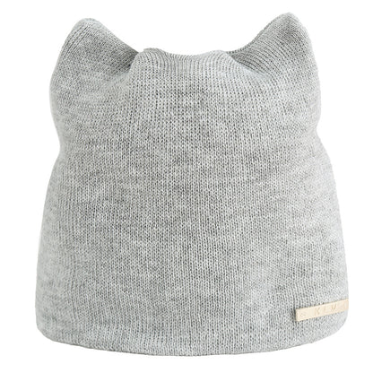 Feline Fabulosity: Ladies' Cat Ears Knitted Pullover Hat for Purrfect Style!