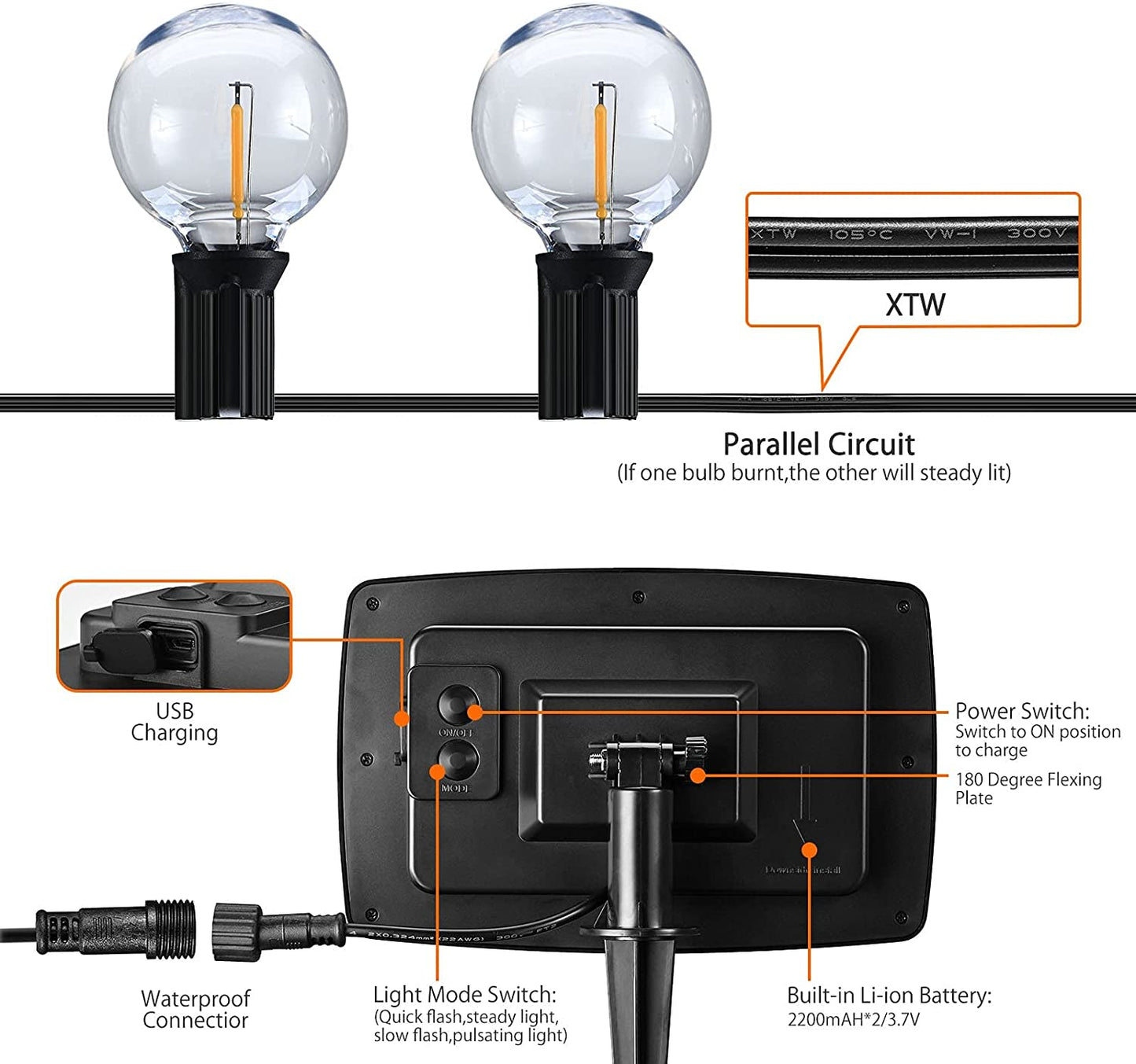 Let the Party Shine: 27Ft Solar-Powered Globe Lights with 4 Funky Lighting Modes and Unbreakable LED Bulbs!